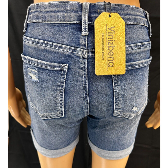 Vinizbena Shorts size m, l, blue, demin 2 front pocket, 2 back pocket, button - Picture 3 of 4